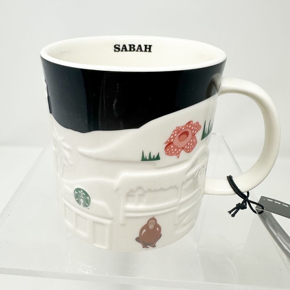 Starbucks Sabah Malaysia 3D Relief Mug Collectors‎ Series 2012 Limited 16 oz NEW
